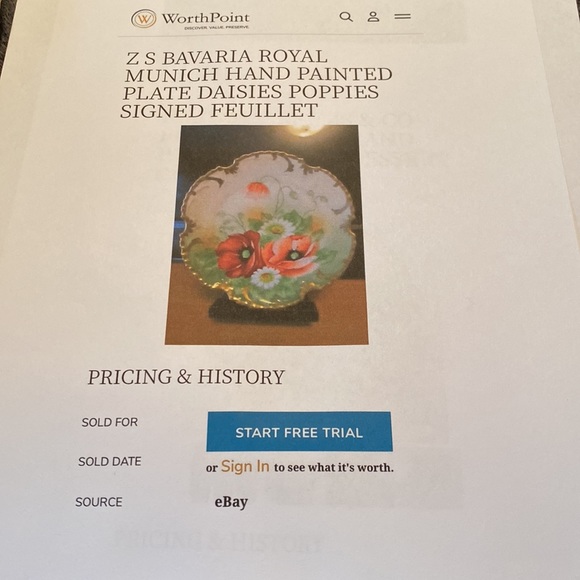 Vintage Bavaria Royal Munich Hand Painted Daisies & Poppies Signed Feuillet - Picture 8 of 15